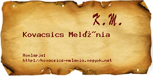 Kovacsics Melánia névjegykártya